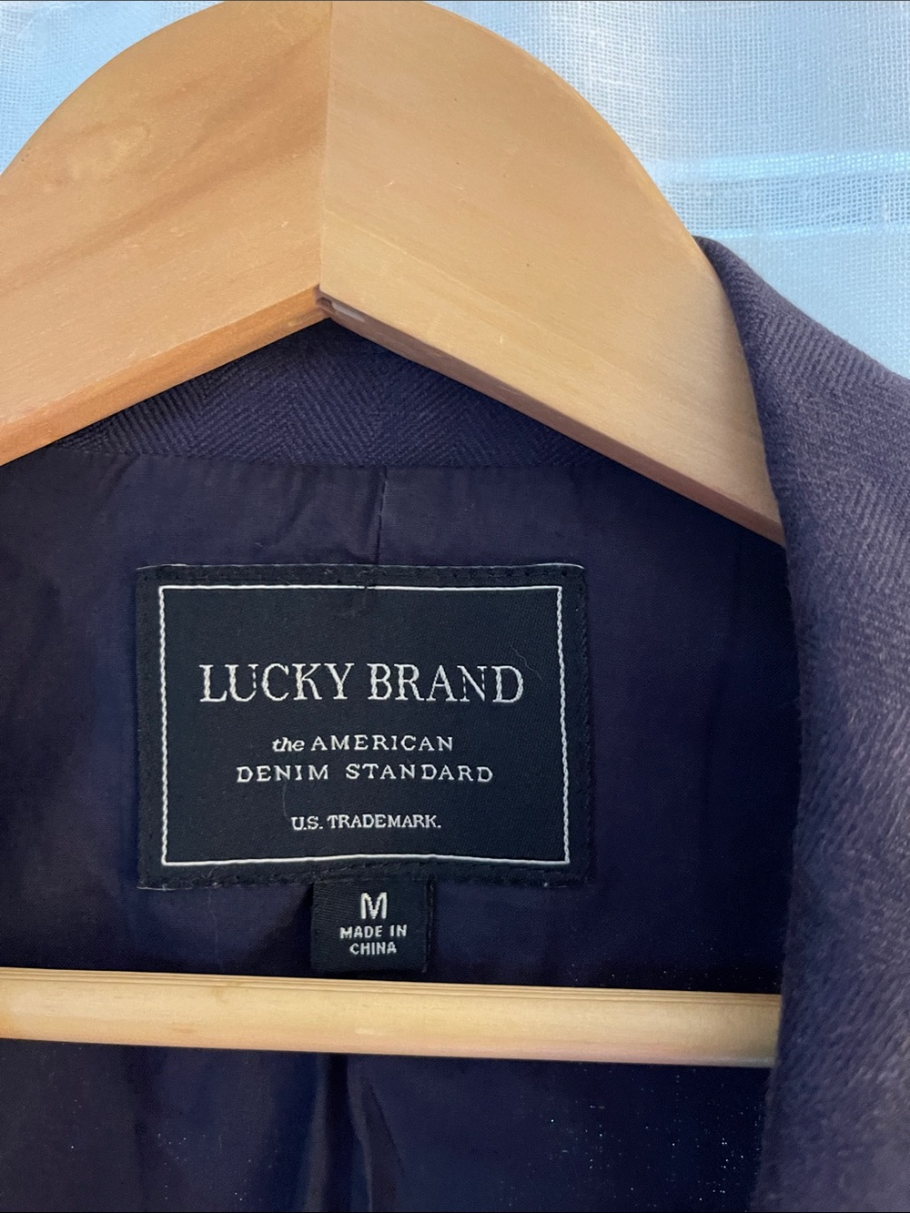 Lucky Brand Navy Linen Single-Button Blazer - Picture 2 of 3